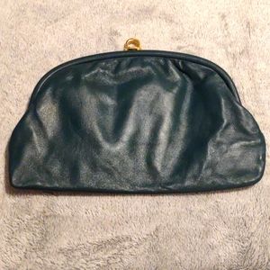 Elegant Green Leather Clutch